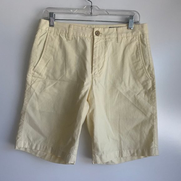 BONOBOS Yellow 100% Cotton Flat Front 9" Shorts Men's Size 30 ~EUC - Picture 1 of 6